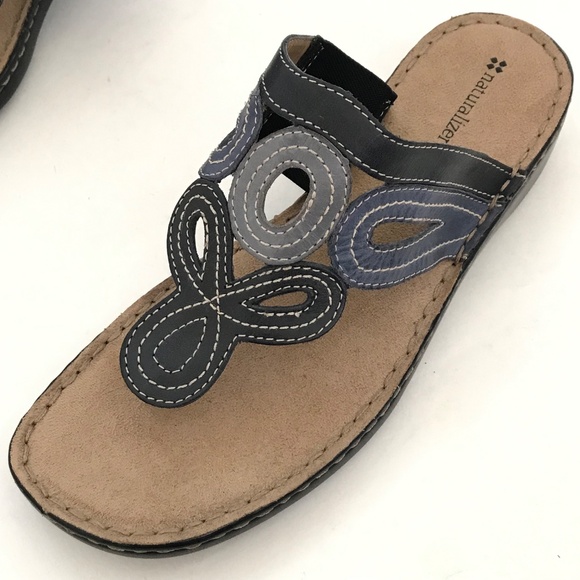 NATURALIZER Leather Sandals Calon Thong Sandals Women’s Size 10 WIDE - Picture 3 of 16